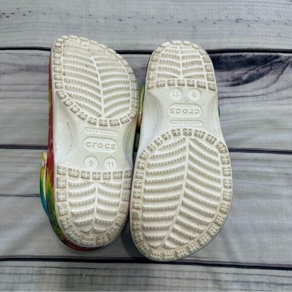 Crocs Classic Adult Rainbow Tye Dye Clogs Sandals Women Size 11 Men Size 9 - Picture 4 of 9